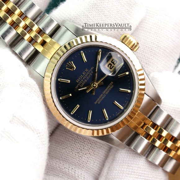 rolex blue face two tone